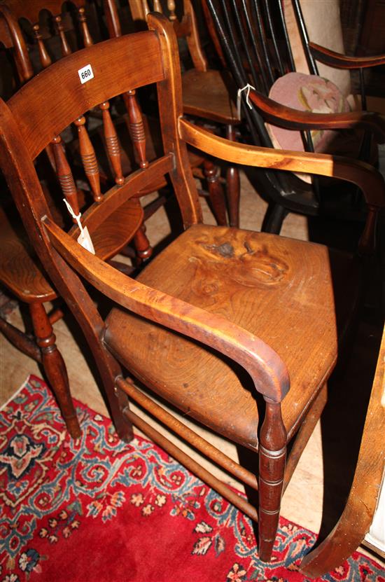 19C fruitwood and elm woodseat chair